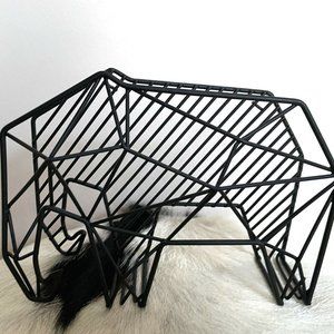 Elephant Desktop Organizer Black Enamel Steel Wall Mountable By Kikkerland